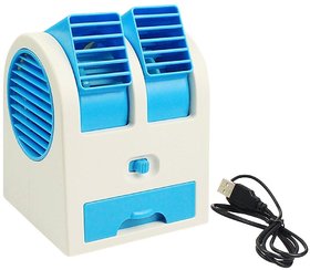 Mini Small Fan Cooling Portable Desktop Dual Bladeless water Air Cooler USB (Colour May Vary)