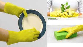 2 pair Hand Gloves Washing Cleaning Kitchen Household Rubber Gloves