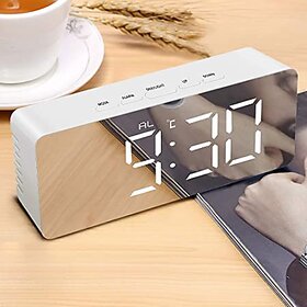 K Kudos USB Port and Battery Operated Alarm Clock with Temperature Display