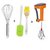 Kitchen Tools Combo Set Pack of 4 - 16 cm Silicon Basting Spatula, Oil Brush , Power Free Hand Blender/Egg Beater and St