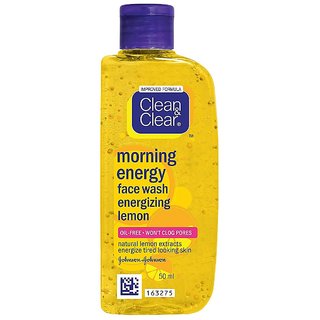 Clean  Clear Morning Energy Lemon Face Wash, 50ml - Pack Of 2