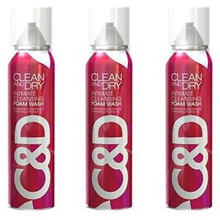 Clean And Dry Intimate Cleansing Foam Wash Pack Of 3