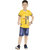 HRR Boys Festive Superior Yellow Tshirt With Stretchable Denim Half pant