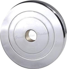 Scorpion 10kg Steel Chrome Weight Lifting Plates Pack of 2 pcs (10kg Steel Plates)  Home Gym Steel Plate Dumbbells