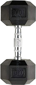 Scorpion Fitness Hex Dumbbell 10 kg (Pack of 1 pcs) Rubber Coated Rubber Hex Dumbbell Hexagonal Dumbbells for Profes
