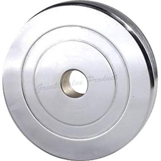 Scorpion 7.5kg Steel Chrome Weight Lifting Plates Pack of 2 pcs (7.5kg Steel Plates)  Home Gym Steel Plate Dumbbells