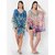 Get Wrapped Polyester Printed Multicolor Beach Cover-Up Dress With Border Print - Combo Pack of 2