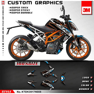 Buy KTM DUKE 125 / 250 / 390 Design 2 Full Body Wrap Decal Sticker Kit ...