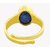 Rs Jewellers 18K GOLD PLATED ADJUSTABLE PANCHDHATU RING STUDDED WITH NATURAL AND CERTIFIED 5.25-6.15 BLUE SAPPHIRE / NEE