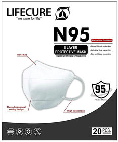 LIFECURE N95 Five Layer Protective Mask (Pack Of 20)