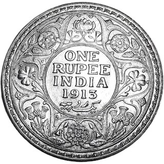 one rupees  1913 unc condition