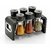 JP Enterprise Premium 6 Piece Multipurpose Plastic Spice Storage Rack Jar Condiment Set (Black)