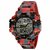 Digital Boy's Watch Red Dial Multi Colored Strap
