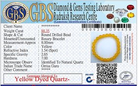 KESAR ZEMS Hakik Agate Dark Yellow Colour Stretchable Bracelet For Unisex (10 x 2 x 1 CM) Dark Yellow