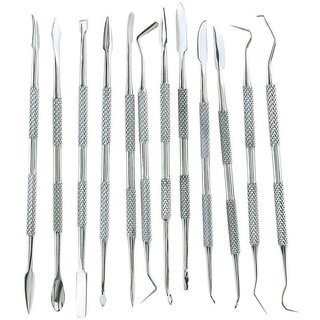 12 piece Double Ended Wax, Spatulas, Carvers  Modeling Tool Stainless Steel Pack in Vinyl Pouch