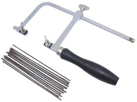 Jewelers Saw Frame Adjustable 2 inch (60mm) with 144 piece Blades Professional Jewelry Making Kit - German Style