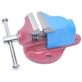 Scorpion Table Baby Vice Fixed Base 32 mm (1-1/4 inch) Cast Iron Professional Table Baby Vice Fixed Base  Red  Blue