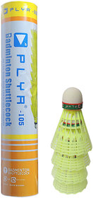 Scorpion PLYR-105 Badminton Nylon Shuttlecock,Pack of 10 (Yellow)Badminton Shuttlecocks