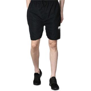 VANTAR Solid Men Black Basic Shorts