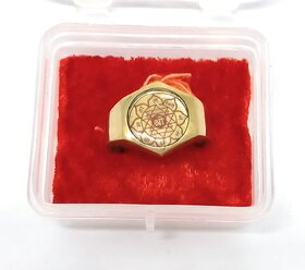 Ashtadhatu Gold Shree Yantra Ring For Men And Woman In Size 16  For  Health, Wealth And Prosperity