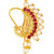 Vighnaharta Gold Plated Red Stone with Peals Alloy Maharashtrian Nath Nathiya./ Nose Pin for women VFJ1006NTH-TAR
