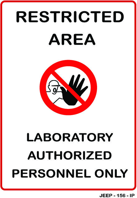 Buy JEEPL-RESTRICTED AREA LABORATORY AUTHORISED PERSONNEL ONLY SIGN ...