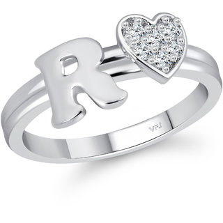 Buy Vighnaharta Initial '' R '' Letter with heart ring alphabet for ...