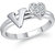 Vighnaharta  Initial '' V '' Letter with heart ring alphabet  for women
