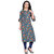 BLANCORA Women Floral Print Keyhole Neck Straight Kurta