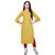 BLANCORA Women Floral Print Keyhole Neck Straight Kurta