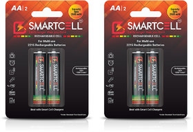 Smartcell AA Ni-MH Rechargeable Batteries 2500mAH Pack of 4