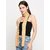 Get Wrapped Beige Sequins Weaved Scarf with Frayed Fringes for Women