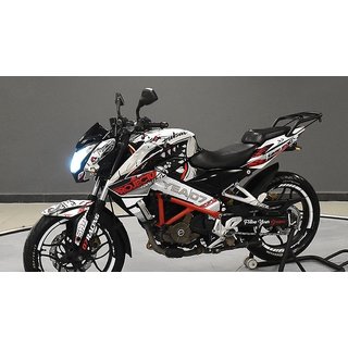 Buy Bajaj Pulsar NS 160/200 Project 46 White Full Body Wrap Decal ...