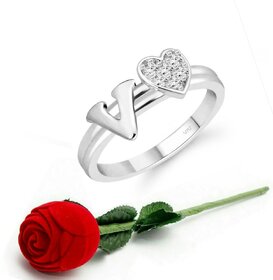 VFJ cz alloy Rhodium plated Valentine collection Initial