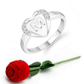 VFJ cz alloy Rhodium plated Valentine collection Initial
