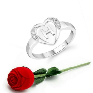 VFJ cz alloy Rhodium plated Valentine collection Initial