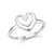 VFJ Cute  Heart CZ Rhodium Plated Ring   with Scented Velvet Rose Ring Box for women and girls and your Valentine.