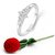 Vighnaharta Incredible Rhodium Plated  CZ Ring  Rose Ring
