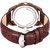 HRV Men's Round Dial Brown Strap Analog Watch