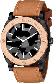 HRV Men's Round Dial Black Strap Analog Watch