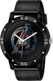 HRV Men's Round Dial Black Strap Analog Watch