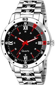 HRV Men's Round Dial Silver Strap Analog Watch