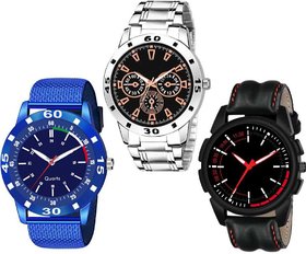 HRV Men's Round Dial Multi Strap Analog Watch