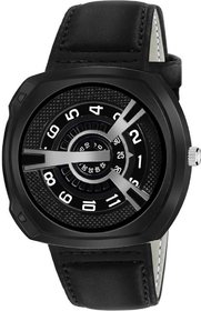 HRV Men's Round Dial Black Strap Analog Watch