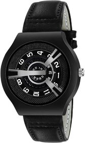HRV Men's Round Dial Black Strap Analog Watch