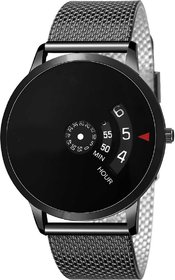 HRV Men's Round Dial Black Strap Analog Watch