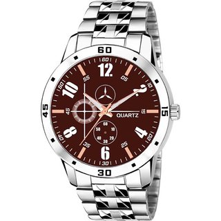 HRV Men's Round Dial Silver Strap Analog Watch