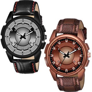 HRV Men's Round Dial Multi Strap Analog Watch