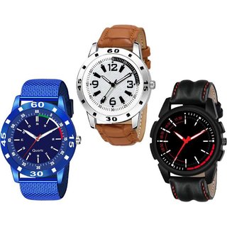 HRV Men's Round Dial Multi Strap Analog Watch