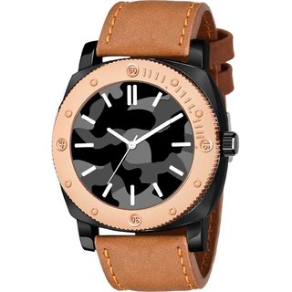HRV Men's Round Dial Black Strap Analog Watch